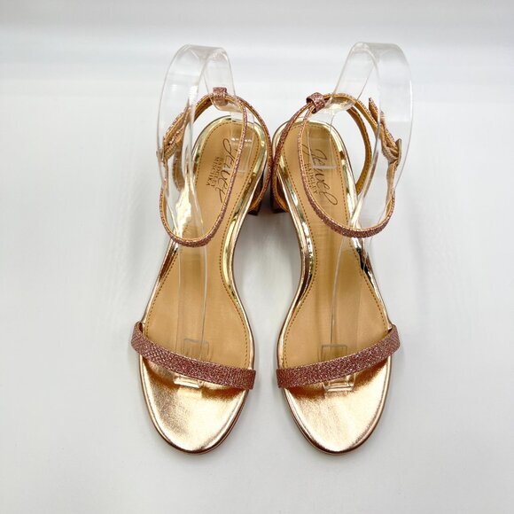 Jewel Badgley Mischka Womens Size 5.5 Pink Sparkly Dress Sandals Heels Shoes‎ - Picture 4 of 13